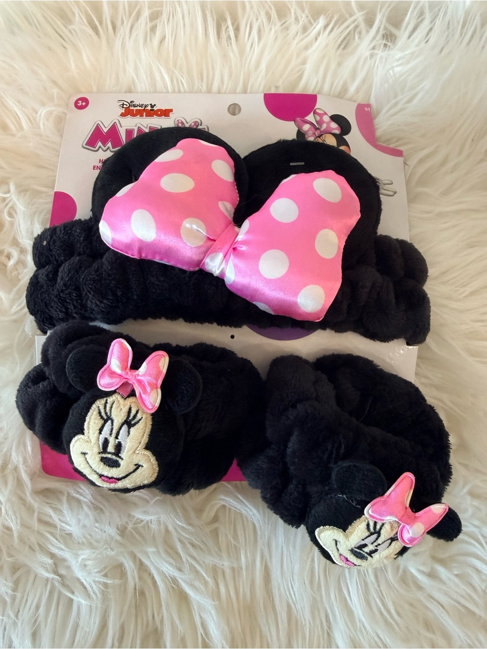 💫4/$25 • Disney Minnie Mouse Pink Bow Kids Headband and Wristband Set